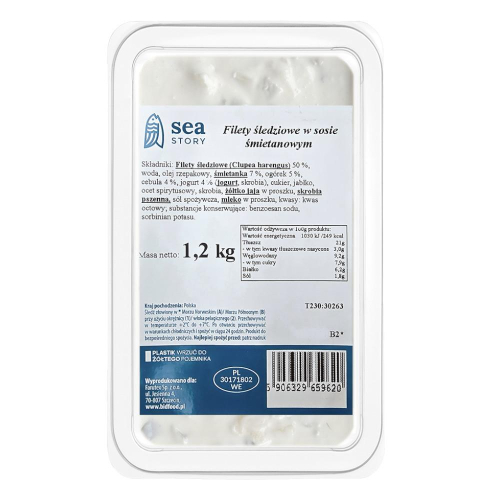 Śledź filety w sosie śmietanowym 1,2 kg